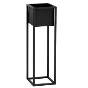 Donica Metalowa Stojąca Czarna 60cm Kwietnik Loft