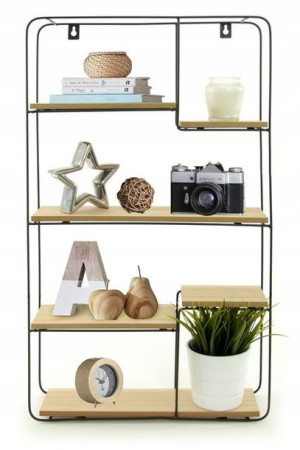 Półka Ścienna Loft Metalowa Czarna Industrialny