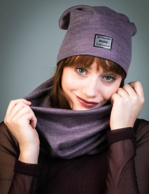 Zimowy komplet damski Smerfetka Design LEMA - czapka + komin / szal