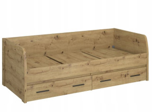 Łóżko pojedyncze 90 x 200 loft dąb artisan LEORI