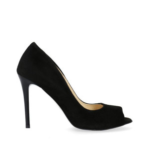 Czółenka peep toe czarne zamszowe 40