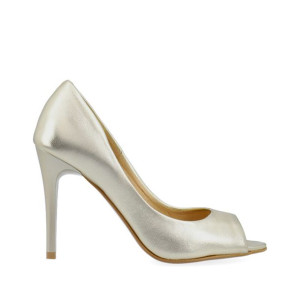 Szpilki złote peep toe 35