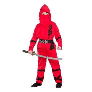 Strój Ninja Ninji Czerwony Wojownik Japoński - 140