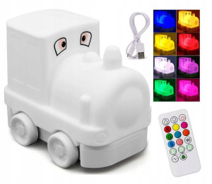 Lampka Nocna Dzieci Pociąg Ciuchcia Led Silikonowa
