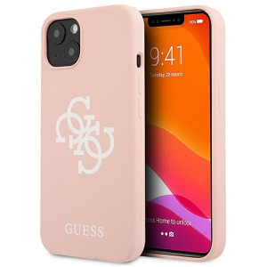 Etui Guess GUHCP13SLS4GWPI Apple iPhone 13 mini różowy/pink hard case Silic