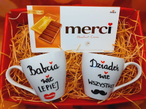 Zestaw filiżanek dla babci i dziadka