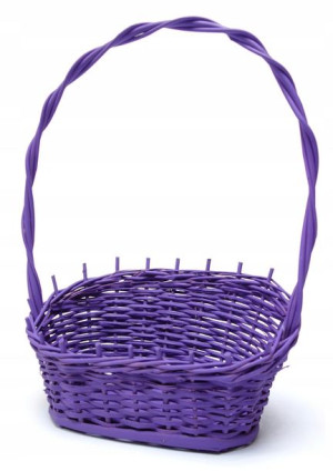 Fioletowy Koszyk wiklinowy prezentowy MILKA