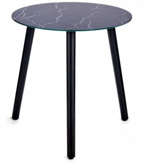 Stolik Okrągły Kawowy Ława Efket Marmuru 40 Cm