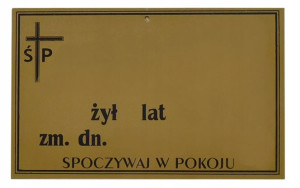 Tabliczka Nagrobna, Tabliczka Na Krzyż Nagrobny