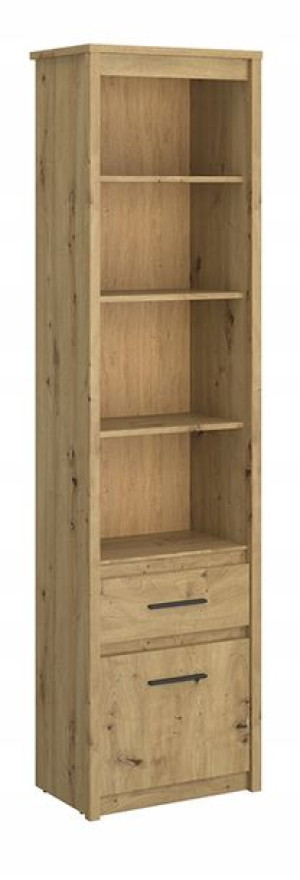 Regał wysoki z szufladą loft dąb artisan LEORI