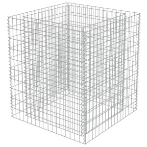 Podwyższona donica gabionowa, galwanizowana stal, 90x90x100 cm