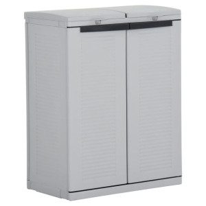 Szafka na kosze na śmieci Eco Cabinet 68x39x89 cm szaro-czarna