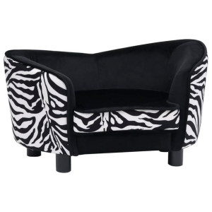 Sofa dla psa, czarna, 68x38x38 cm, pluszowa