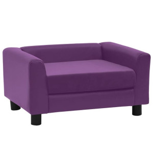 Sofa dla psa, burgundowa, 60x43x30 cm, plusz i sztuczna skóra