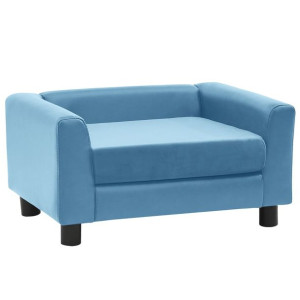 Sofa dla psa, turkusowa, 60x43x30 cm, plusz i sztuczna skóra