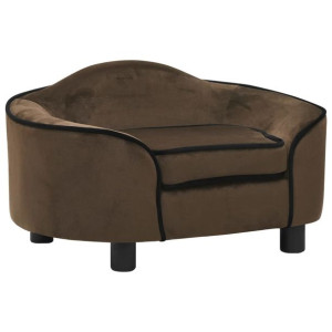 Sofa dla psa, brązowa, 67x47x36 cm, pluszowa