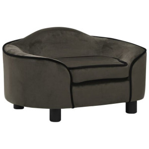 Sofa dla psa, ciemnoszara, 67x47x36 cm, pluszowa