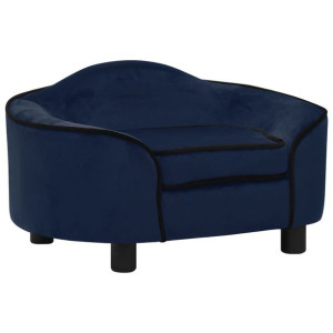 Sofa dla psa, niebieska, 67x47x36 cm, pluszowa
