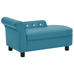 Sofa dla psa, turkusowa, 83x45x42 cm, sztuczna skóra