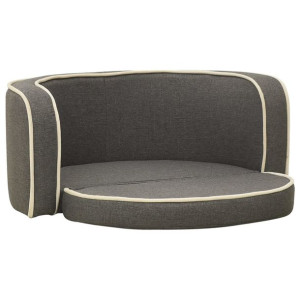 Rozkładana sofa dla psa, szara, 76x71x30 cm, lniana