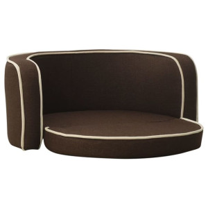 Rozkładana sofa dla psa, brązowa, 76x71x30 cm, lniana