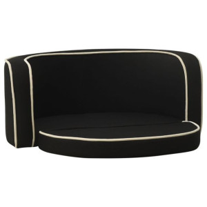 Rozkładana sofa dla psa, czarna, 76x71x30 cm, lniana