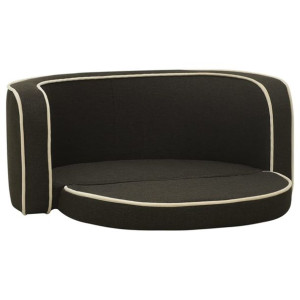 Rozkładana sofa dla psa, szara, 76x71x30 cm, lniana