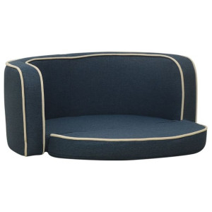 Rozkładana sofa dla psa, niebieska, 76x71x30 cm, lniana