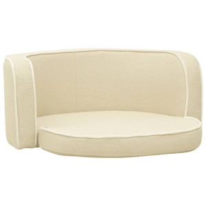 Rozkładana sofa dla psa, kremowa, 76x71x30 cm, lniana