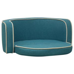 Rozkładana sofa dla psa, turkusowa, 76x71x30 cm, lniana