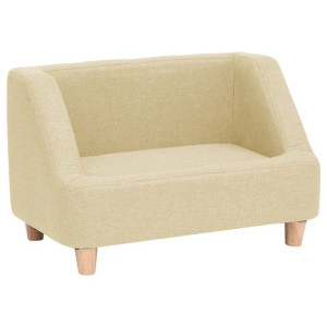 Sofa dla psa, kremowa, 60x37x39 cm, lniana