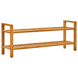 Stojak na buty z 2 półkami, 100x27x40 cm, lite drewno dębowe