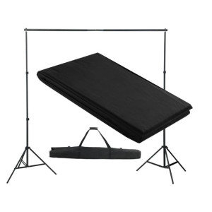 System zawieszenia tła z czarnym tłem 300 x 300 cm