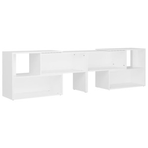 Szafka pod TV, biała, 149x30x52 cm, płyta wiórowa