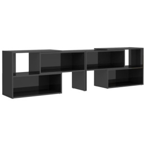 Szafka pod TV, szara, wysoki połysk, 149x30x52 cm