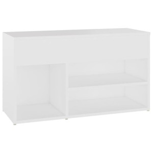 Ławka z miejscem na buty, biała, 80x30x45 cm, płyta wiórowa