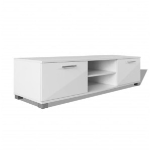Szafka pod TV na wysoki połysk biała 120x40,3x34,7 cm