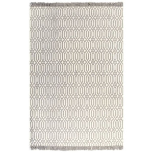 Dywan typu kilim, bawełna, 160 x 230 cm, taupe ze wzorem
