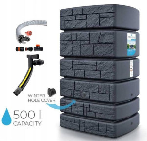 Zbiornik-deszczówka Aqua Tower Stone 500+przyłącza