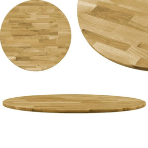 Okrągły blat do stolika z litego drewna dębowego, 23 mm, 800 mm