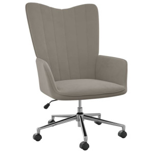 Fotel, jasnoszary, obity aksamitem