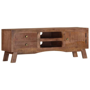 Szafka pod telewizor, 110x30x40 cm, surowe drewno mango