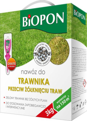 Nawóz Do Trawnika Przeciw żółknięciu 3kg Biopon