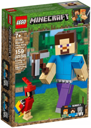 Lego Minecraft 21148 Duża Figurka Steve Z Papugą