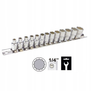 Zestaw Nasadek 1/4 Krótkie 12-kąt Jbm 4-14mm