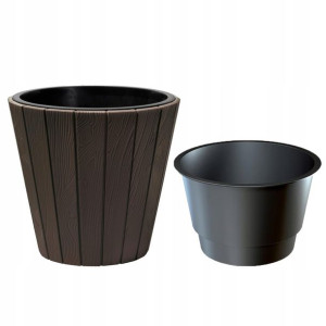 Donica - Doniczka 40cm Drewno Dbwo400 Brązowa