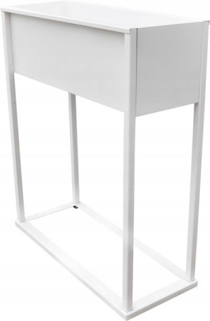 Donica Metalowa Kwietnik Stojący 75x60x25 Biała