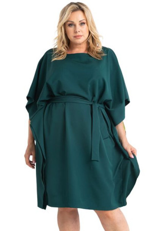 Sukienka ROLANDA oversize wiązana b.zieleń 54 PLUS SIZE