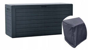 Skrzynia Ogrodowa WOODEBOX 280L ANTRACYT+POKROWIEC