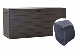Skrzynia Ogrodowa WOODEBOX 280L BRĄZ + POKROWIEC